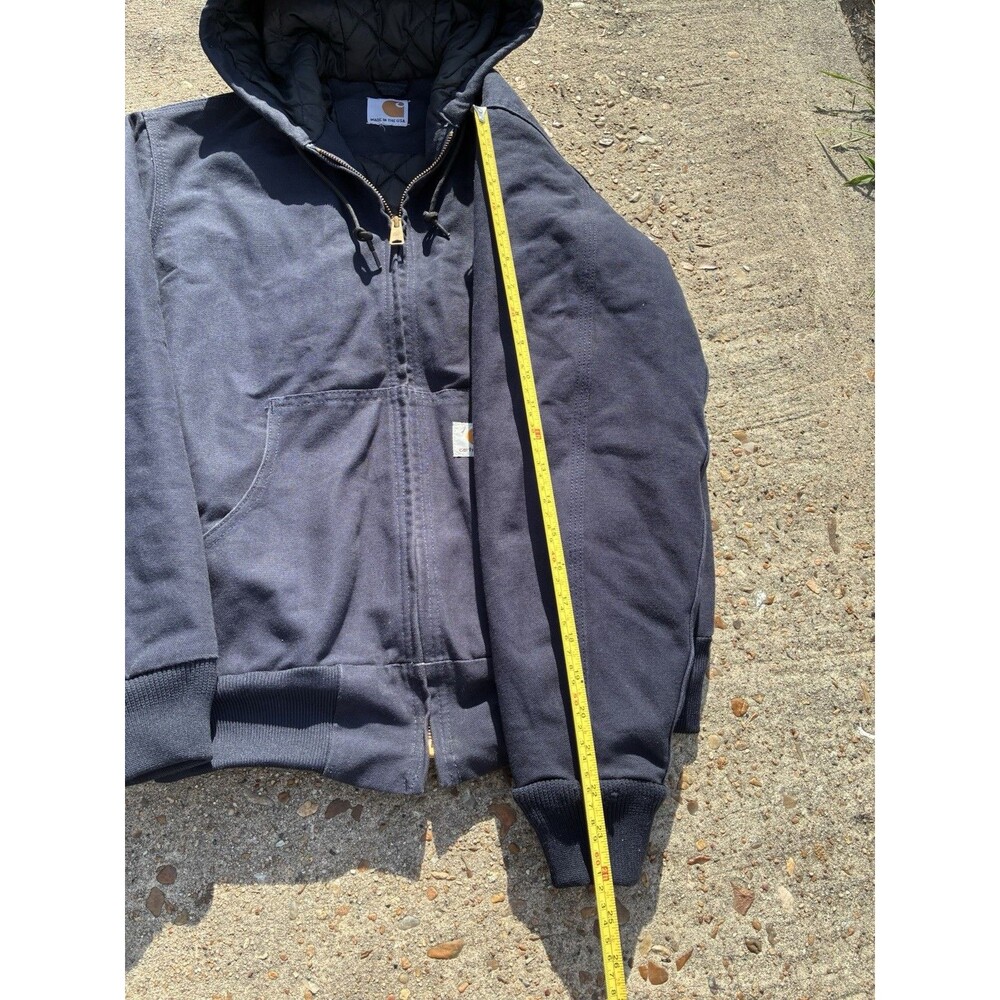 Vintage Carhartt Jacket Women’s XS (0/2) Hooded Navy Blue FFA USA Union Made - Picture 16 of 16
